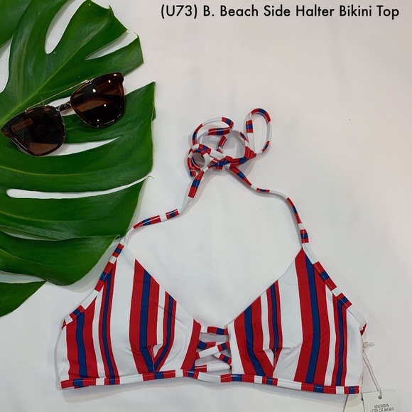 NWT SET B Swim Halter Bikini Top‎ + Brazilian Bottom XS Small Medium Large - Picture 2 of 8